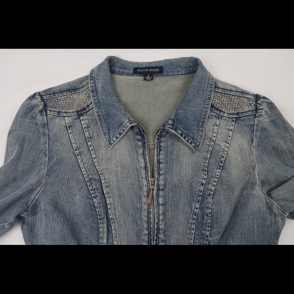 Boston Proper Women’s Studded Denim Jean Jacket S - Picture 12 of 13